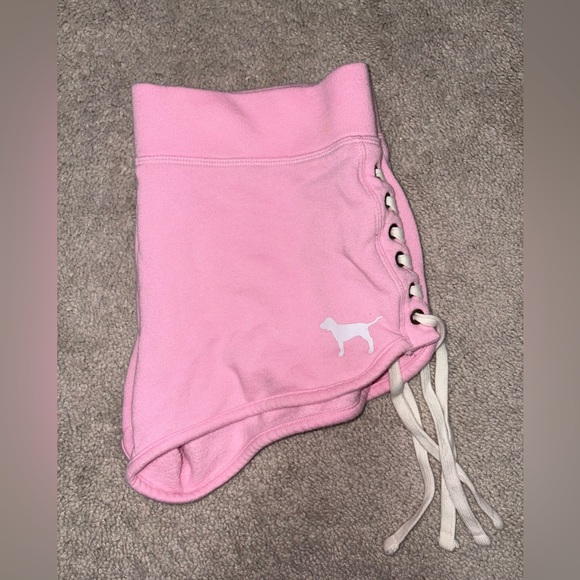 PINK VS tie track shorts women size small - Picture 3 of 5